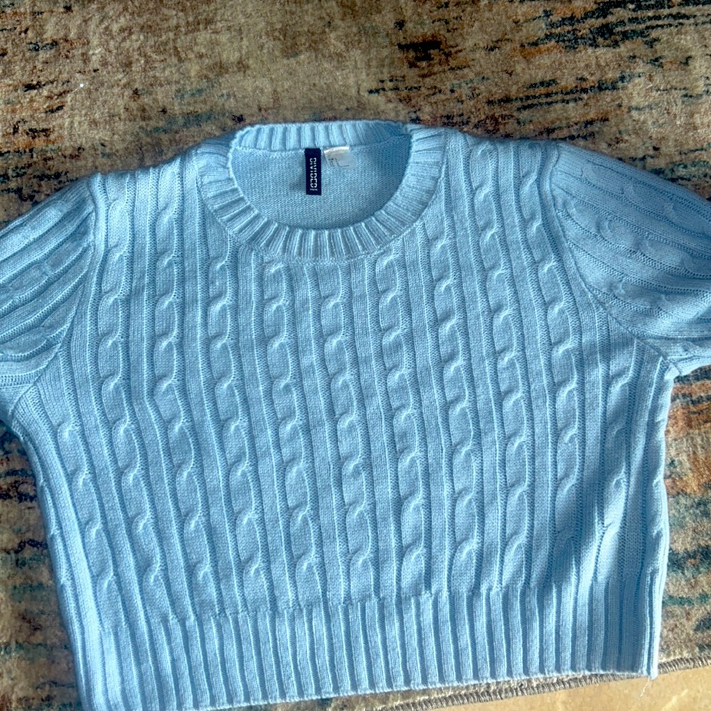 Crop top sweater. Blue. Size L.